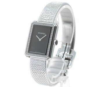 CHANEL Boyfriend tweed H4877 Diamond Bezel black Dial Quartz Ladies Watch_875702